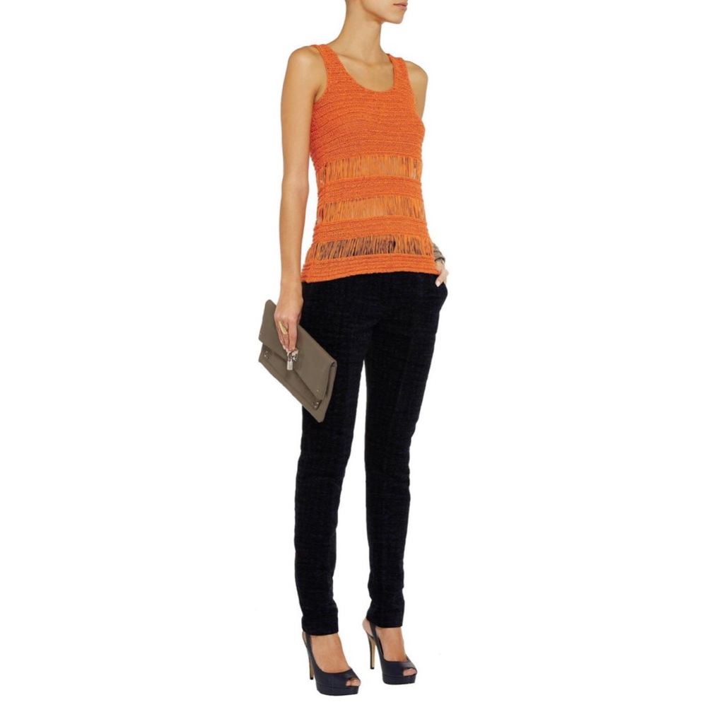 Michael Kors crochet-knit cotton-blend tank.